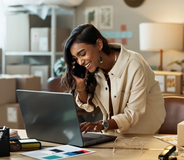 Woman Working Happily